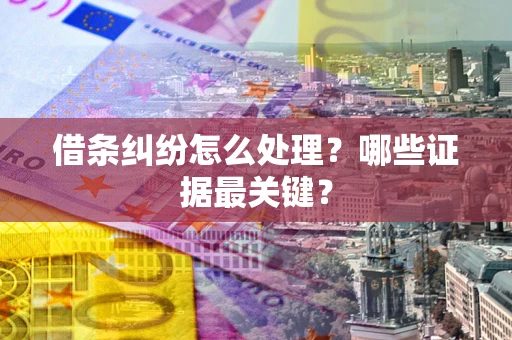 济南借条纠纷怎么处理？哪些证据最关键？