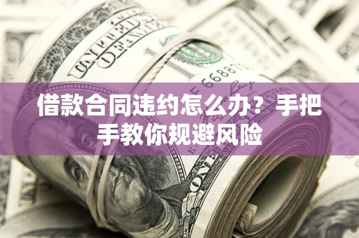 济南借款合同违约怎么办？手把手教你规避风险