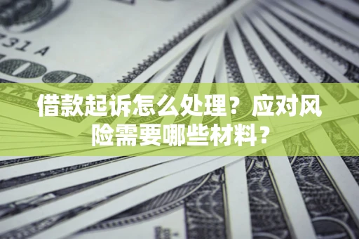 济南借款起诉怎么处理？应对风险需要哪些材料？